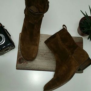 Frye Cara brown suede leather boots size 8